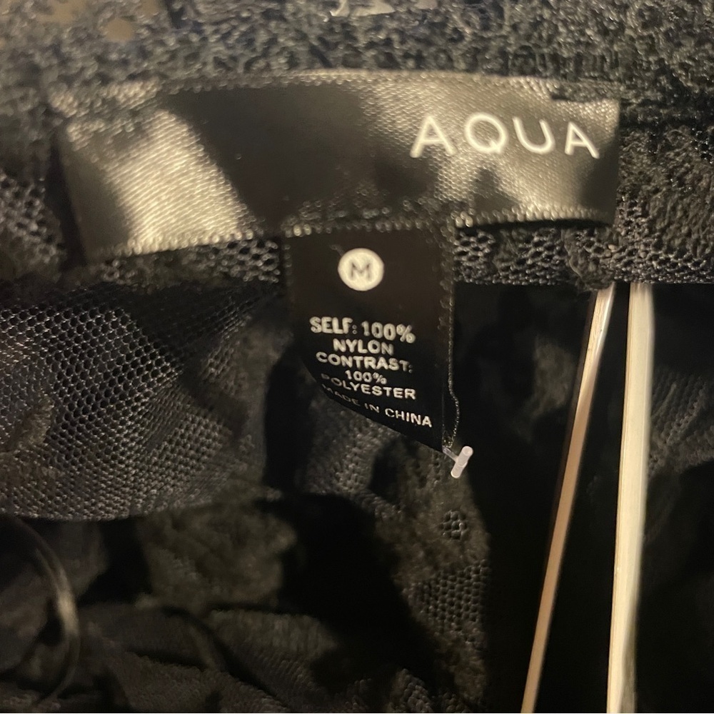 NWT Bloomingdale's AQUA Black Floral Short Sleeve Sheer Kimono, M - Picture 14 of 16